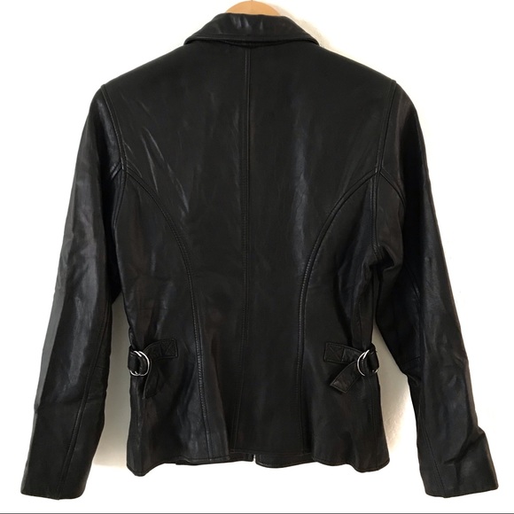 Jones New York Black Leather Jacket | Small - Picture 2 of 8